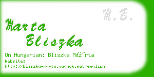 marta bliszka business card